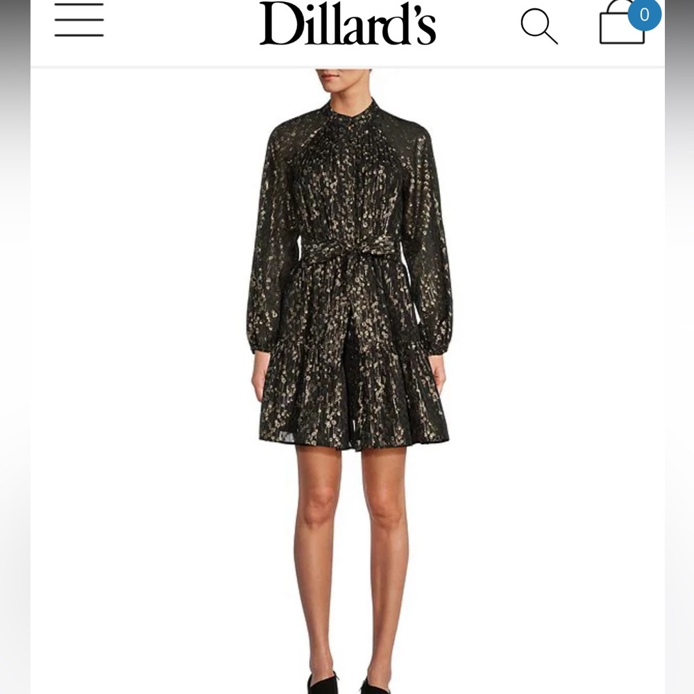 Antonio Melani
Camila Chiffon Mock Neck Long Sleeve Button Front Dress